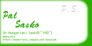 pal sasko business card